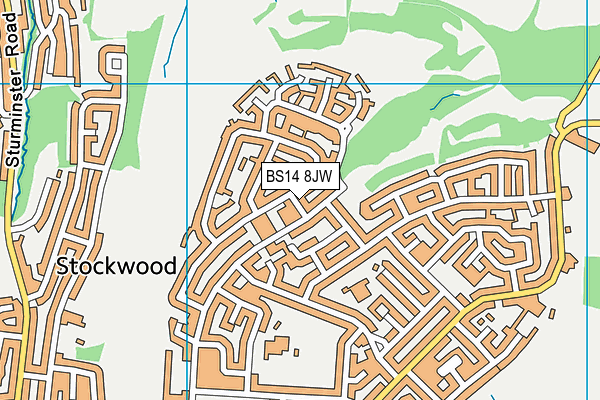BS14 8JW map - OS VectorMap District (Ordnance Survey)