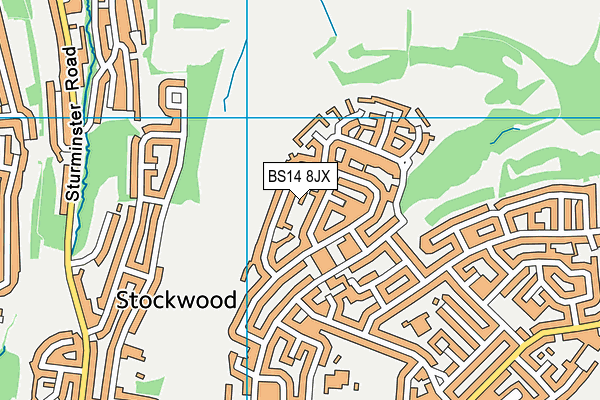 BS14 8JX map - OS VectorMap District (Ordnance Survey)