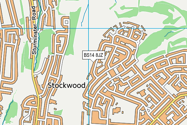 BS14 8JZ map - OS VectorMap District (Ordnance Survey)