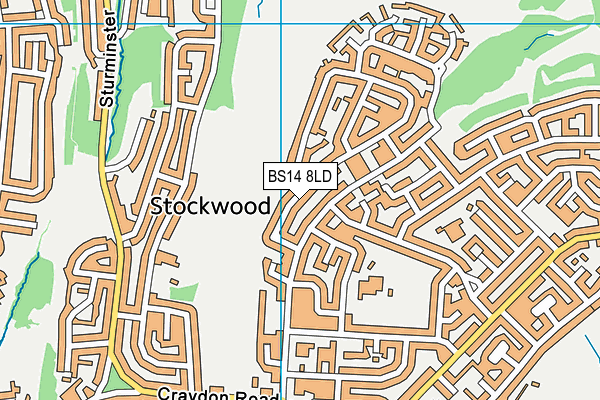 BS14 8LD map - OS VectorMap District (Ordnance Survey)