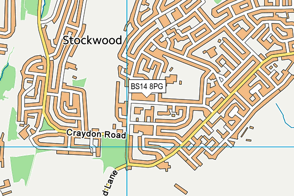 BS14 8PG map - OS VectorMap District (Ordnance Survey)