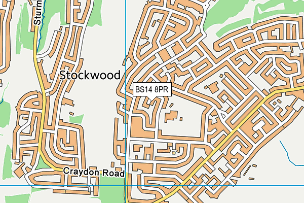 BS14 8PR map - OS VectorMap District (Ordnance Survey)
