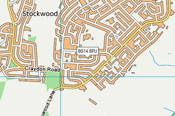 BS14 8PU map - OS VectorMap District (Ordnance Survey)