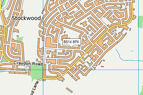 BS14 8PX map - OS VectorMap District (Ordnance Survey)