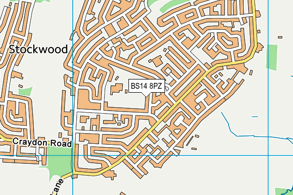 BS14 8PZ map - OS VectorMap District (Ordnance Survey)