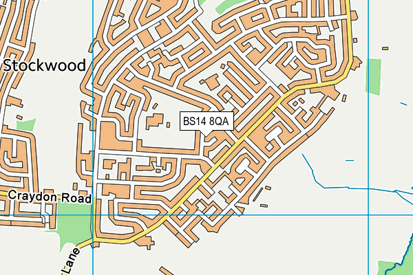 BS14 8QA map - OS VectorMap District (Ordnance Survey)