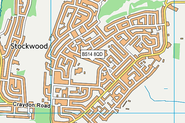 BS14 8QD map - OS VectorMap District (Ordnance Survey)
