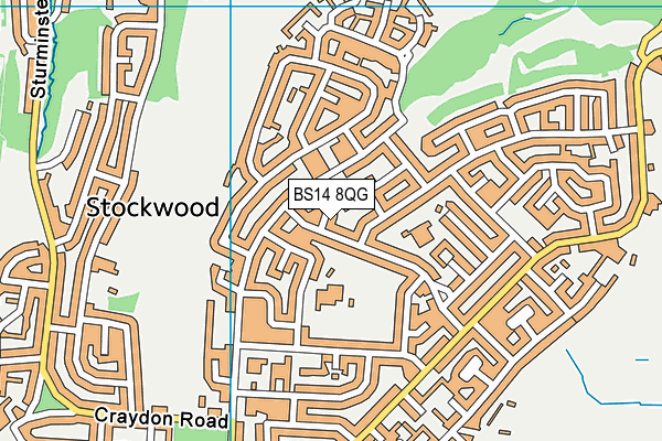 BS14 8QG map - OS VectorMap District (Ordnance Survey)