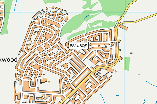 BS14 8QS map - OS VectorMap District (Ordnance Survey)
