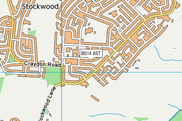 BS14 8ST map - OS VectorMap District (Ordnance Survey)