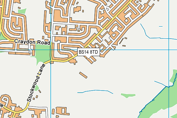 BS14 8TD map - OS VectorMap District (Ordnance Survey)