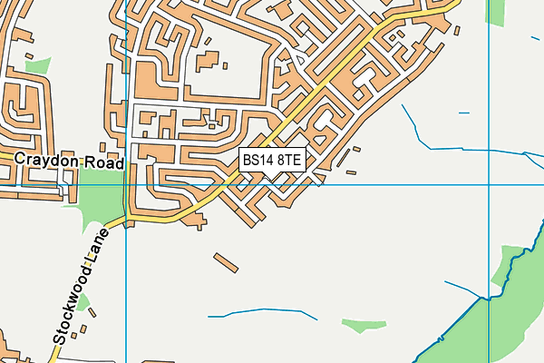 BS14 8TE map - OS VectorMap District (Ordnance Survey)