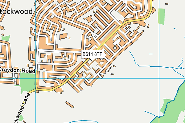 BS14 8TF map - OS VectorMap District (Ordnance Survey)