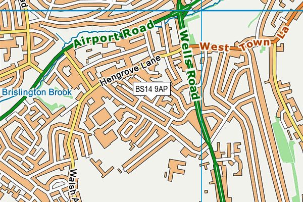 BS14 9AP map - OS VectorMap District (Ordnance Survey)