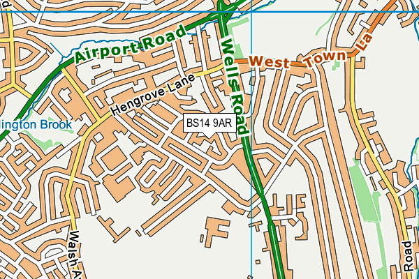 BS14 9AR map - OS VectorMap District (Ordnance Survey)