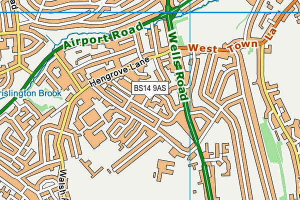 BS14 9AS map - OS VectorMap District (Ordnance Survey)