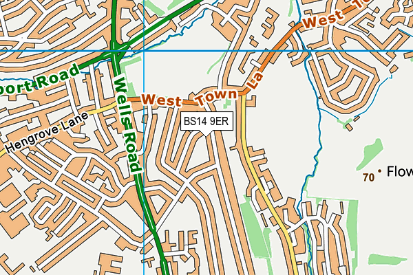 BS14 9ER map - OS VectorMap District (Ordnance Survey)