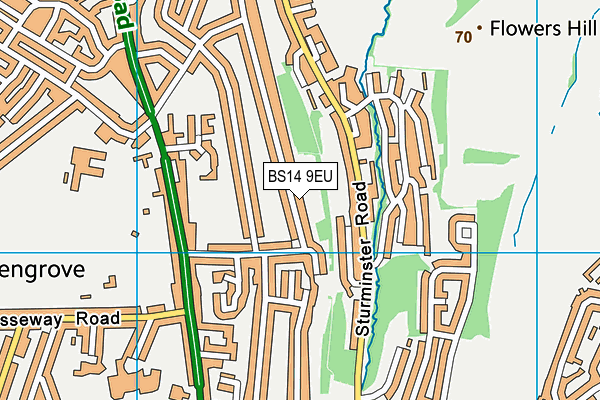 BS14 9EU map - OS VectorMap District (Ordnance Survey)