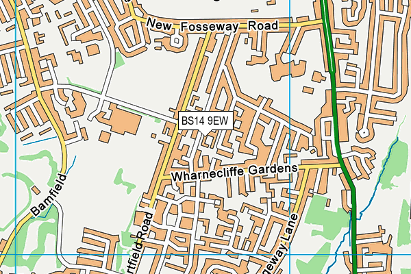 BS14 9EW map - OS VectorMap District (Ordnance Survey)