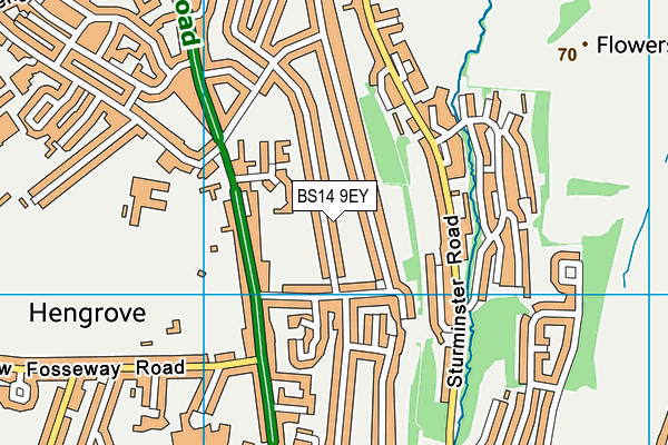 BS14 9EY map - OS VectorMap District (Ordnance Survey)