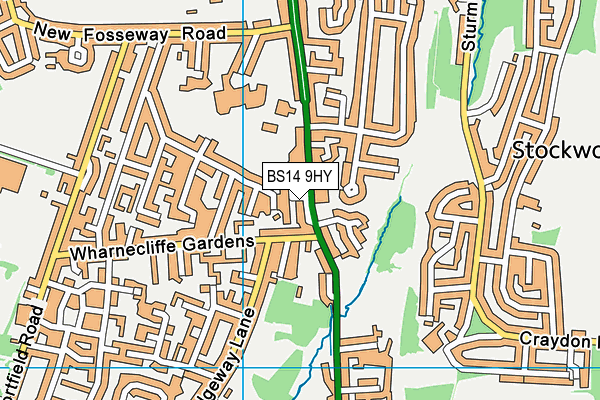 BS14 9HY map - OS VectorMap District (Ordnance Survey)