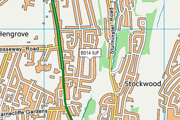 BS14 9JF map - OS VectorMap District (Ordnance Survey)