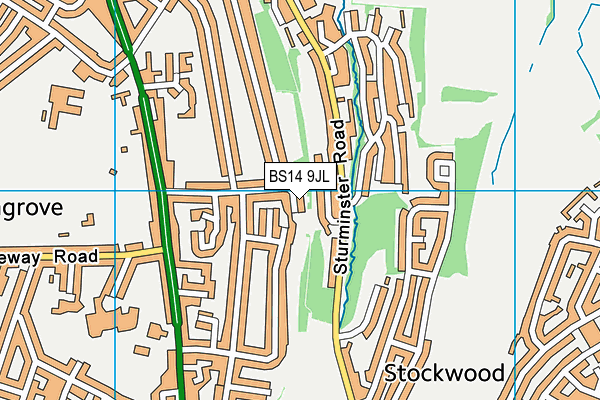 BS14 9JL map - OS VectorMap District (Ordnance Survey)