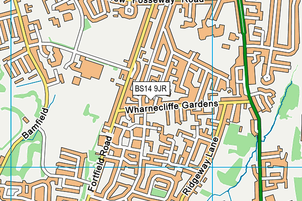 BS14 9JR map - OS VectorMap District (Ordnance Survey)