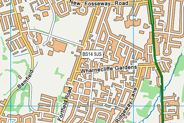 BS14 9JS map - OS VectorMap District (Ordnance Survey)
