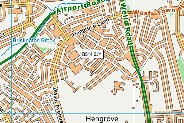 BS14 9JY map - OS VectorMap District (Ordnance Survey)