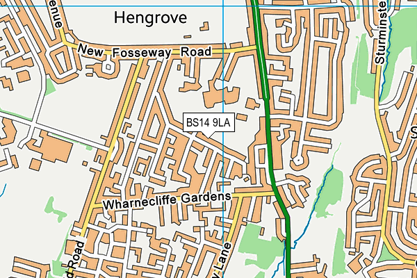 BS14 9LA map - OS VectorMap District (Ordnance Survey)