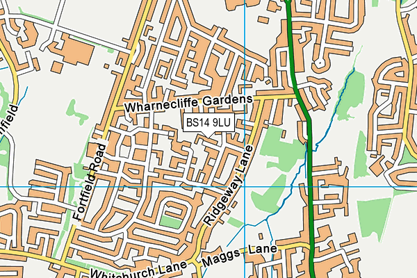 BS14 9LU map - OS VectorMap District (Ordnance Survey)