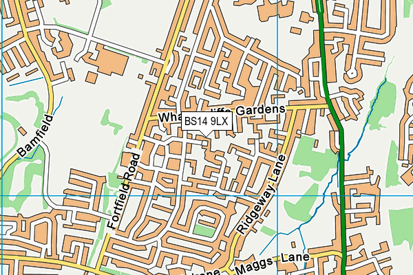 BS14 9LX map - OS VectorMap District (Ordnance Survey)