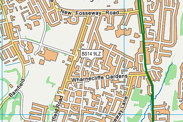 BS14 9LZ map - OS VectorMap District (Ordnance Survey)