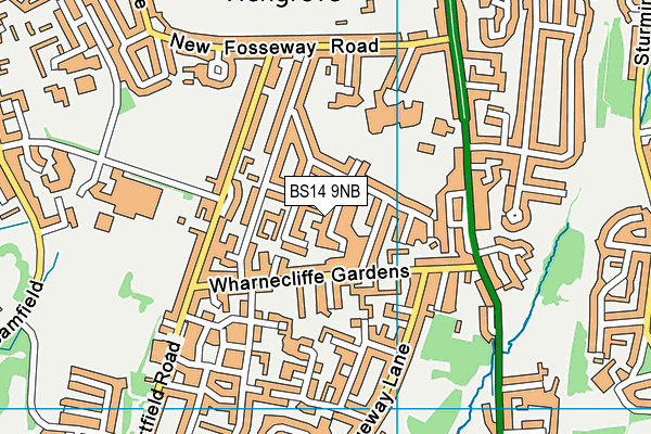 BS14 9NB map - OS VectorMap District (Ordnance Survey)