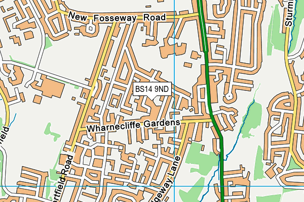 BS14 9ND map - OS VectorMap District (Ordnance Survey)