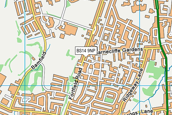 BS14 9NP map - OS VectorMap District (Ordnance Survey)