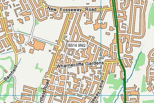BS14 9NQ map - OS VectorMap District (Ordnance Survey)