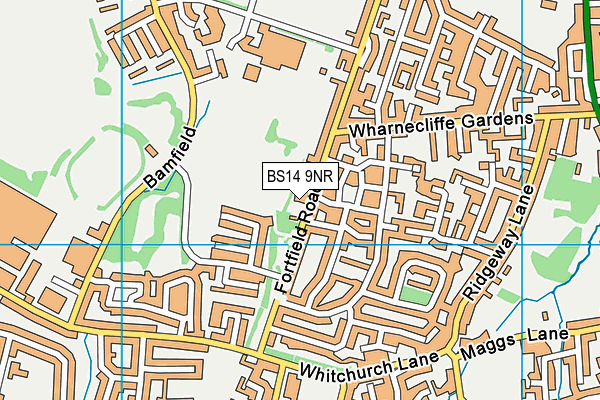 BS14 9NR map - OS VectorMap District (Ordnance Survey)