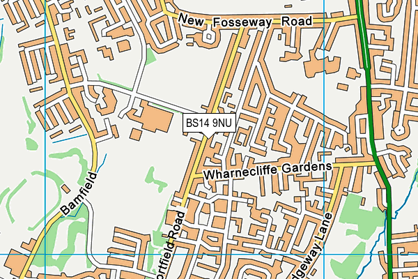 BS14 9NU map - OS VectorMap District (Ordnance Survey)