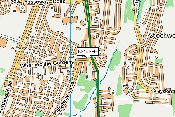 BS14 9PE map - OS VectorMap District (Ordnance Survey)