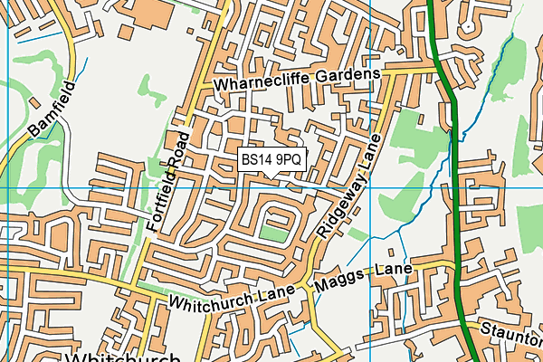 BS14 9PQ map - OS VectorMap District (Ordnance Survey)