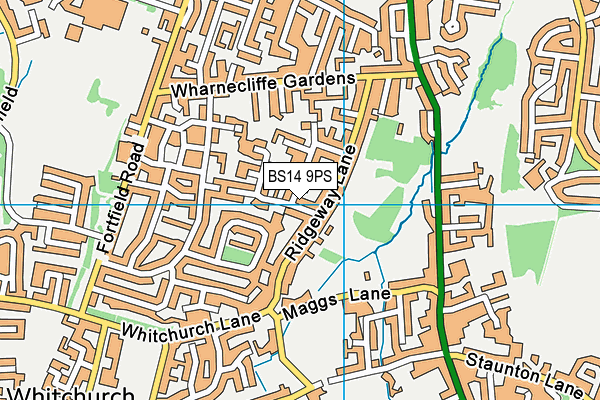 BS14 9PS map - OS VectorMap District (Ordnance Survey)