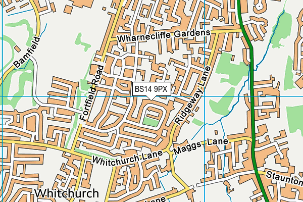 BS14 9PX map - OS VectorMap District (Ordnance Survey)