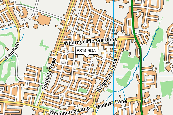 BS14 9QA map - OS VectorMap District (Ordnance Survey)
