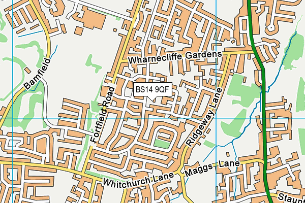 BS14 9QF map - OS VectorMap District (Ordnance Survey)