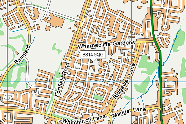 BS14 9QG map - OS VectorMap District (Ordnance Survey)