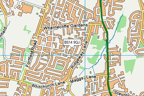 BS14 9QJ map - OS VectorMap District (Ordnance Survey)