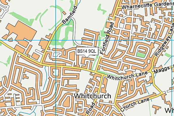 BS14 9QL map - OS VectorMap District (Ordnance Survey)