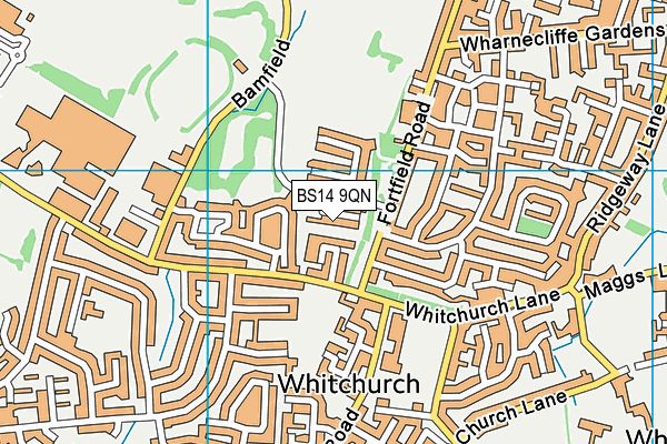 BS14 9QN map - OS VectorMap District (Ordnance Survey)